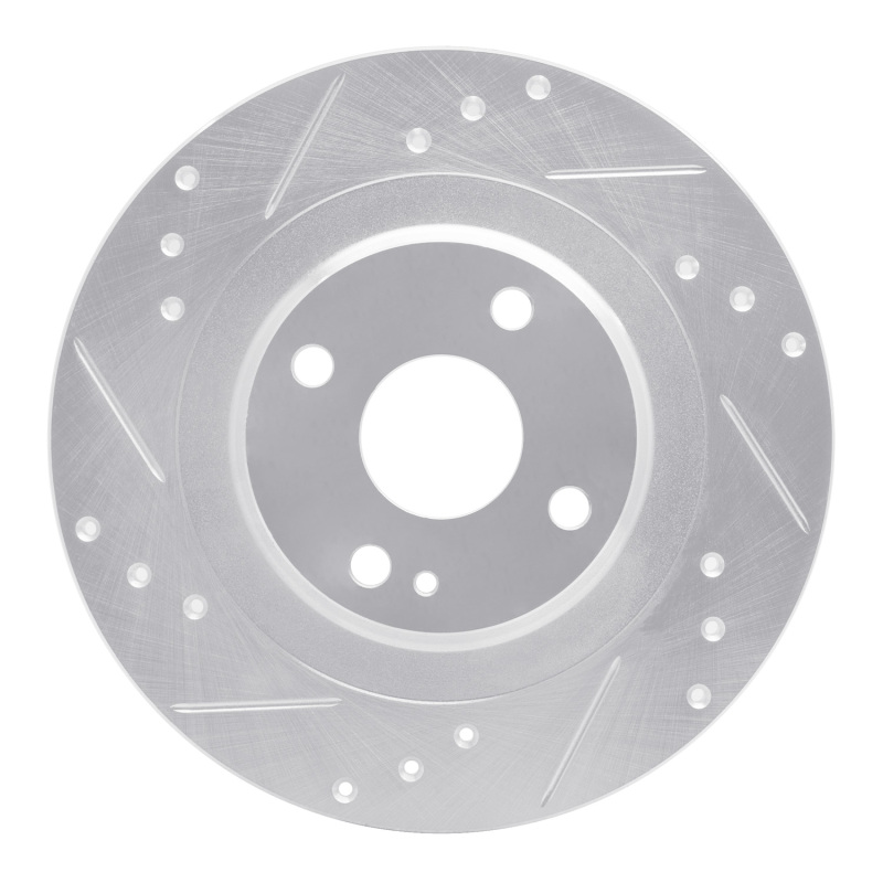 Fiat 124 Spider Brake Rotor (1) - Rear Left - R1 Concepts - Drilled & Slotted - Silver - `16-`25
